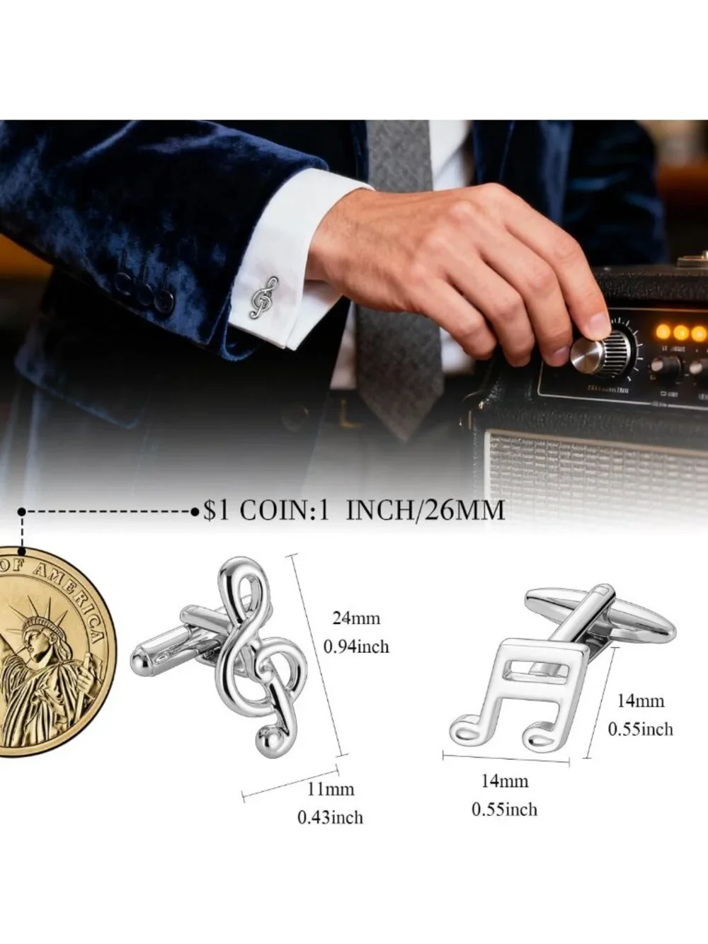 Unique Men's Cuff Links - Animal, Tactical, Music & Holiday Themes - Perfect